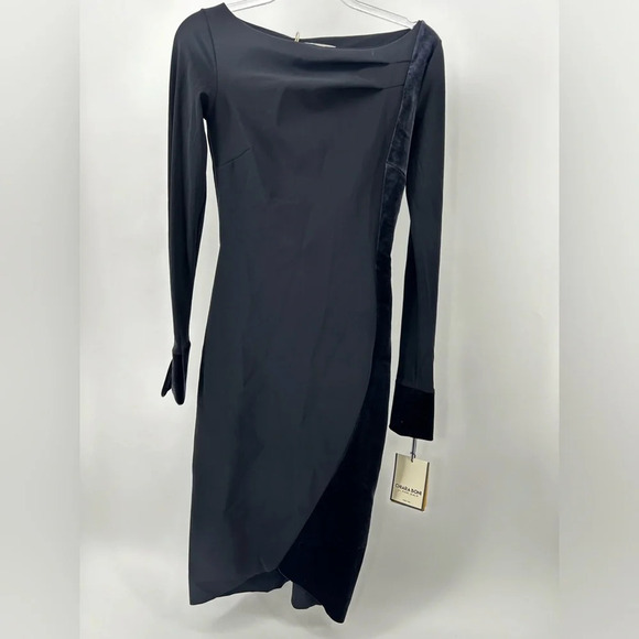 $795  Nwt LA PETITE ROBE DI CHIARA BONI MAYSA VELVET DRESS Black SZ 40/ US 4 - Picture 3 of 16
